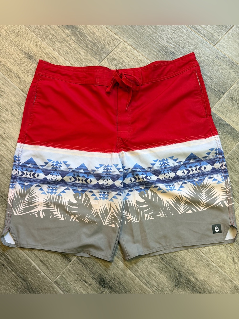 O' Rageous Swim Trunks Mens Size XL Red Bathing Suit Board Shorts Casual Beach